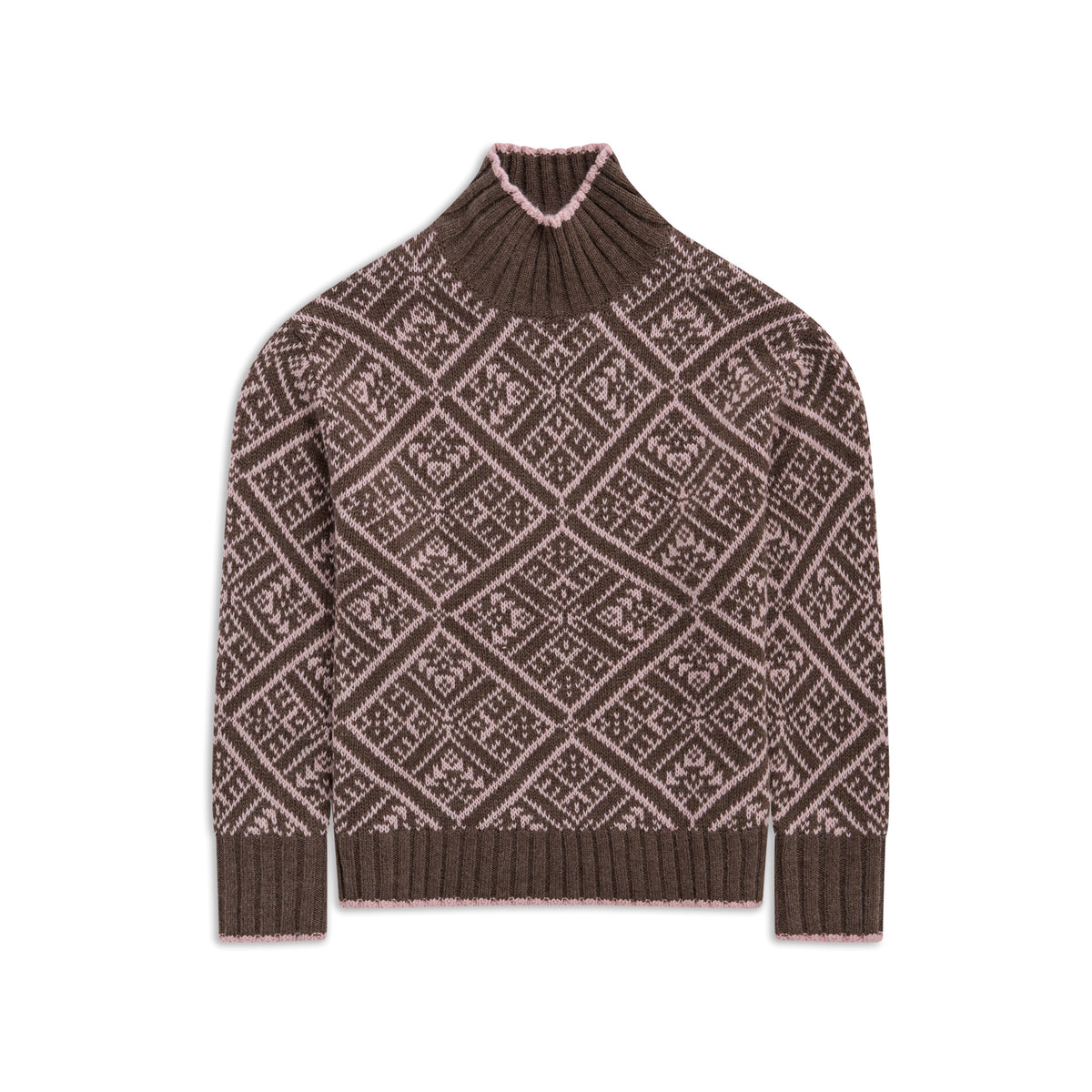 Bergans Vega Knitted Wool Jumper Women Hot Cocoa / Faded Pink
