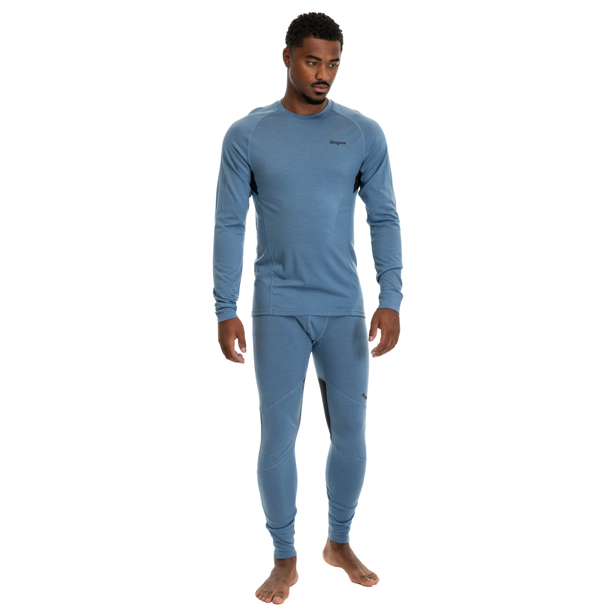 Bergans Inner:Pure Merino Tights Men Elemental Blue / Dark Shadow Grey
