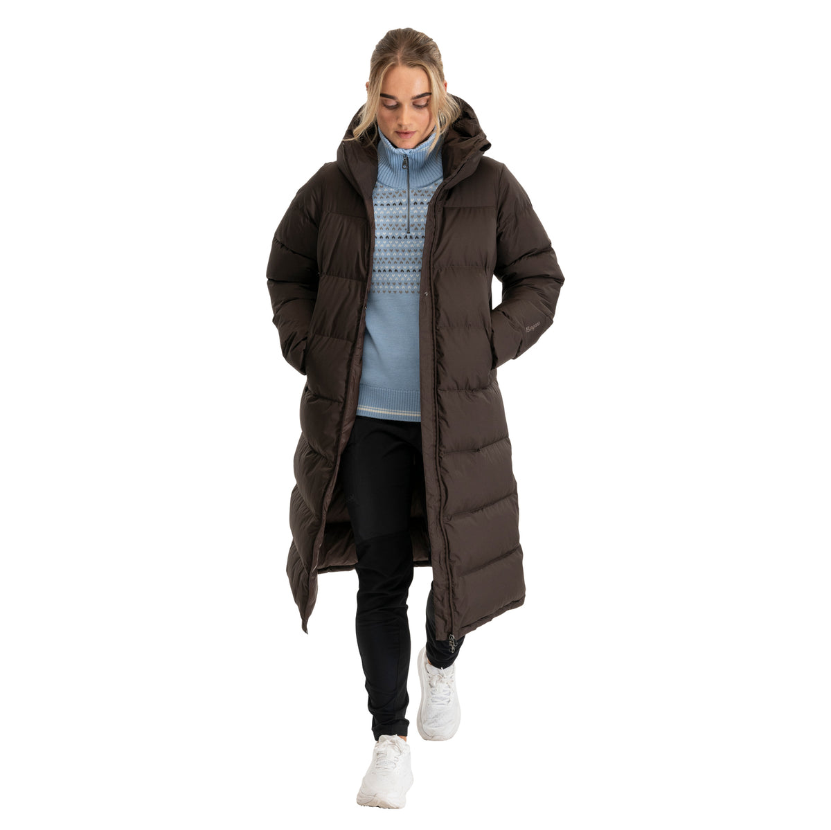 Bergans Oslo Down Long Coat Women Dark Chocolate