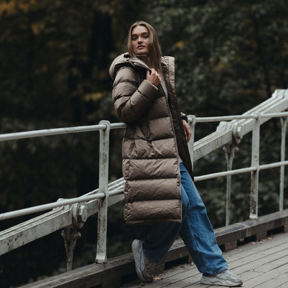 Bergans Oslo Down Long Coat Women Rock Taupe
