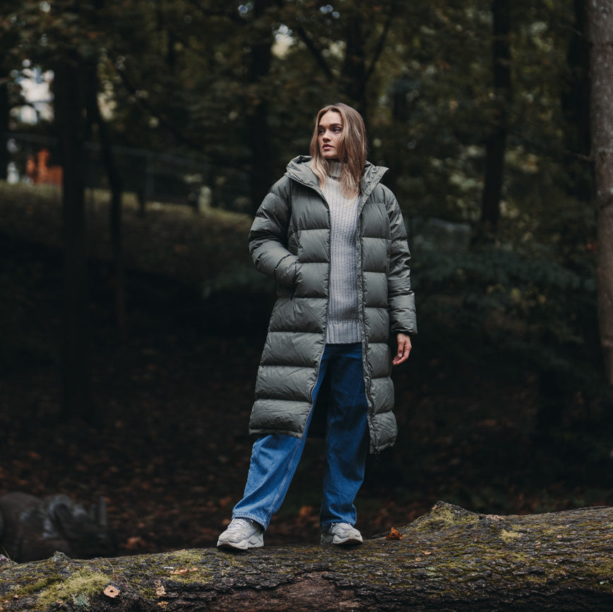 Bergans Oslo Down Long Coat Women Green Mud