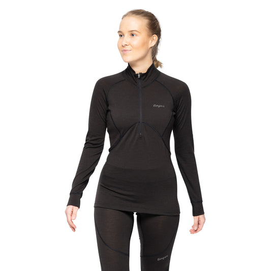 Bergans Inner:Pure Merino Half Zip Women Black