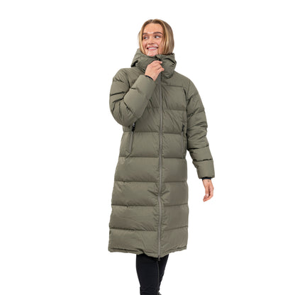 Bergans Oslo Down Long Coat Women Green Mud