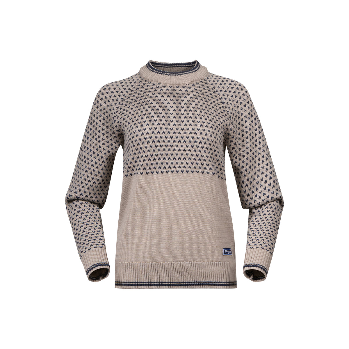 Bergans Alvdal Wool Jumper Women Sandstone / Navy Blue