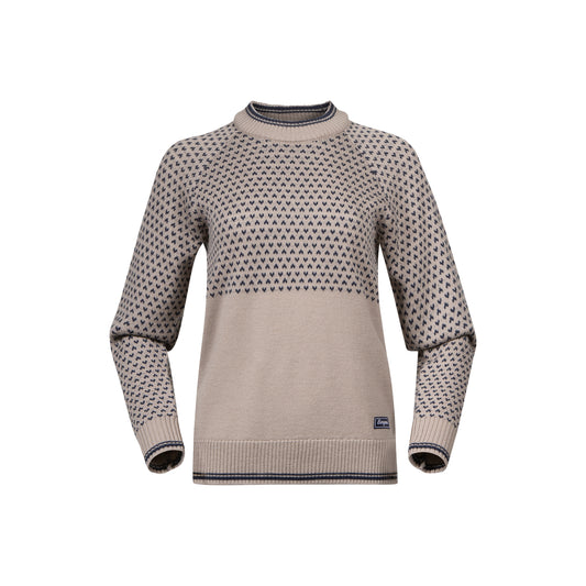 Bergans Alvdal Wool Jumper Women Sandstone / Navy Blue