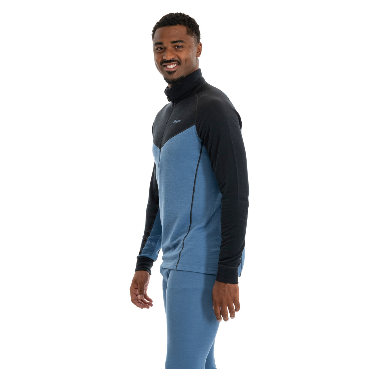 Bergans Inner:Dual Merino Half Zip Men Elemental Blue/Dark Shadow Grey