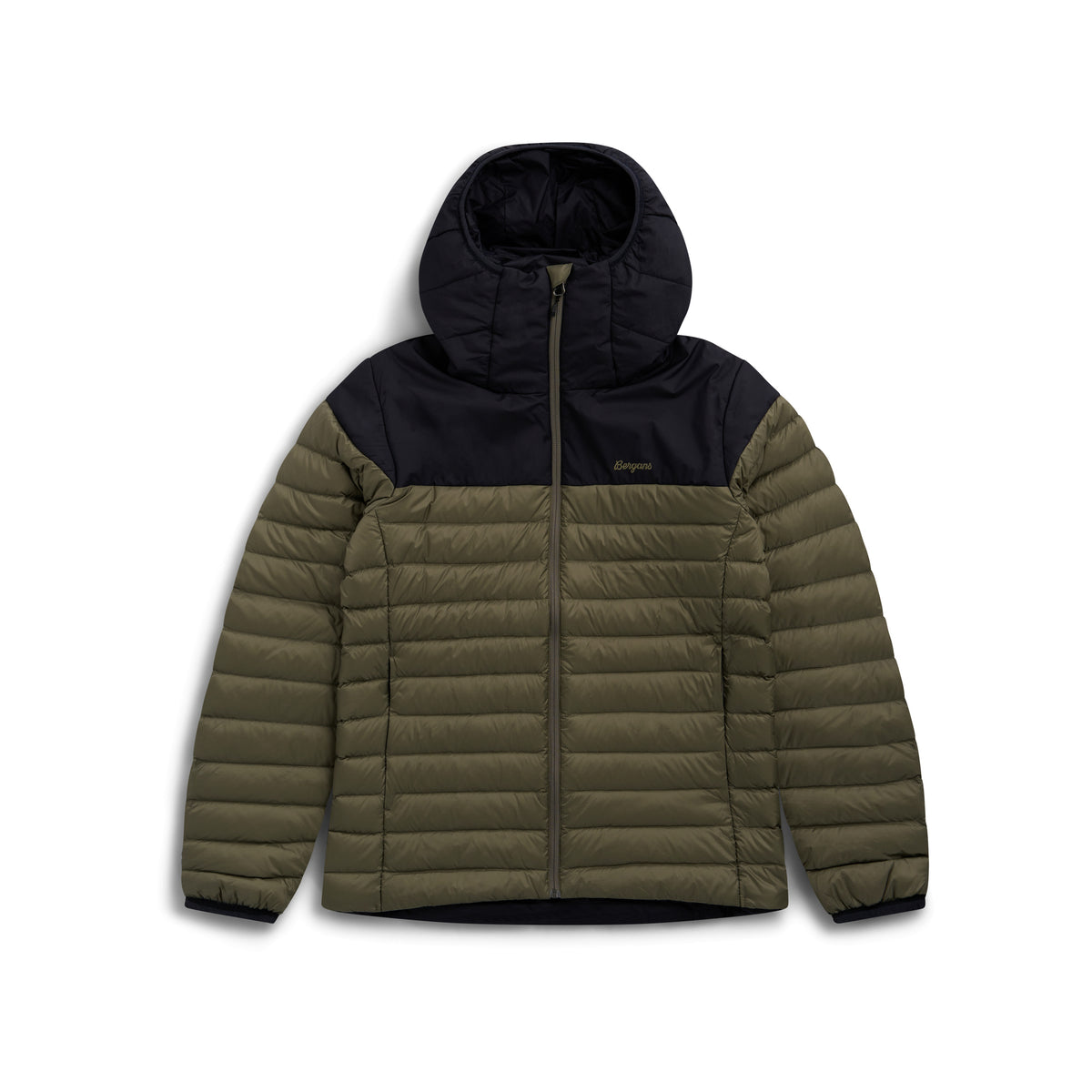 Bergans Lom Light Down Hood Jacket Men Green Mud / Dark Shadow Grey