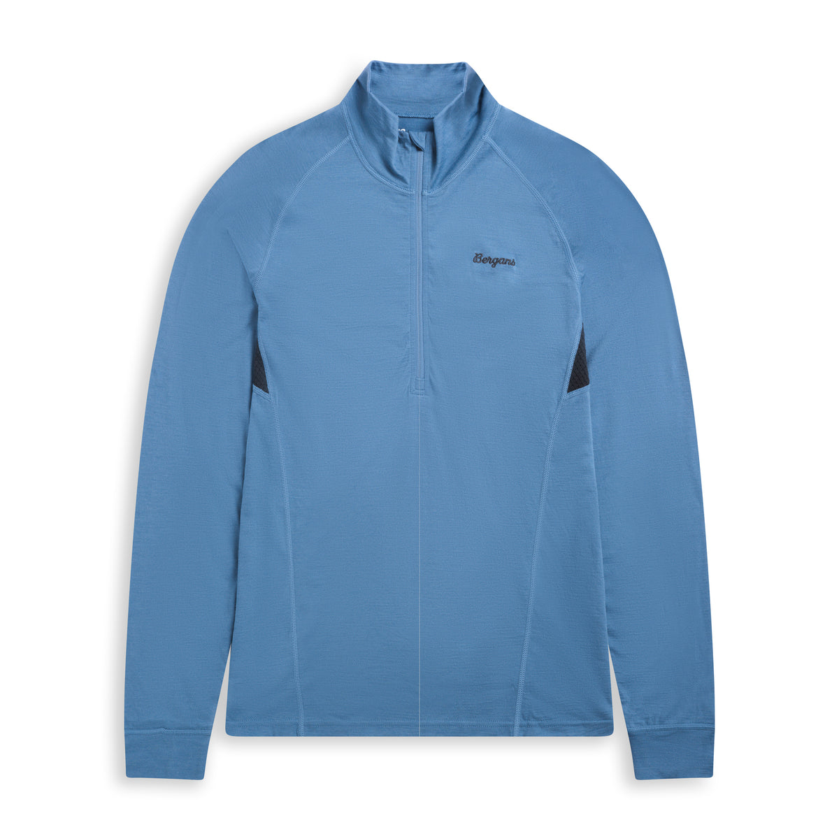 Bergans Inner:Pure Merino Half Zip Men Elemental Blue / Dark Shadow Grey