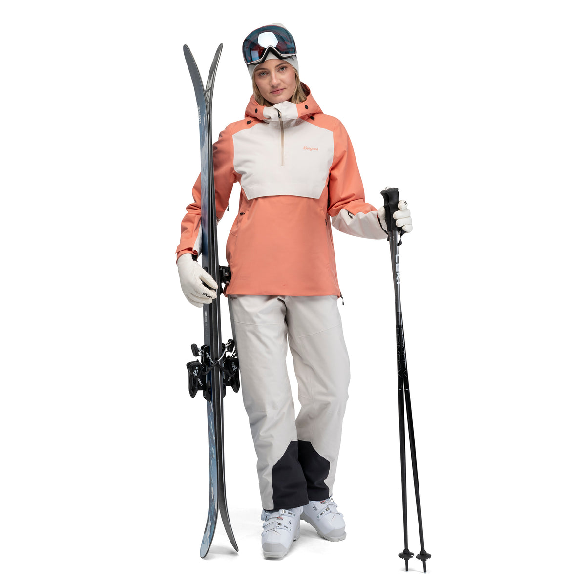 Bergans Oppdal Insulated Shell Anorak Women Light Weathered Red / Bone White