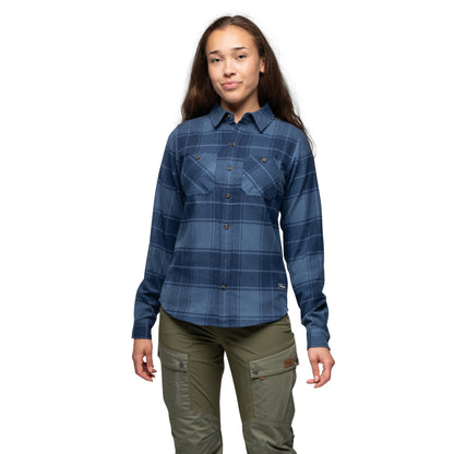 Bergans Nordmarka Flannel Shirt Women Granite Blue/Navy Blue Check