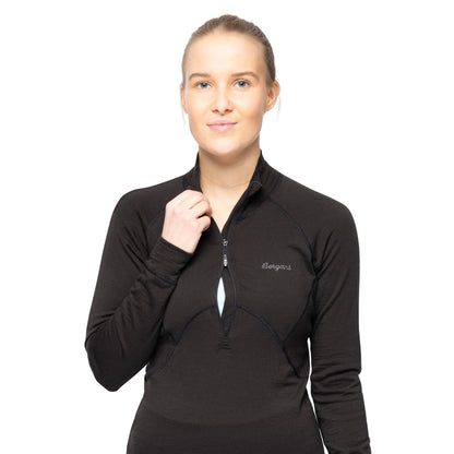 Bergans Inner:Pure Merino Half Zip Women Black