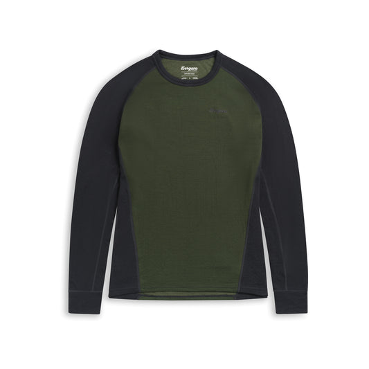 Bergans Inner: Dual Merino Long Sleeve Men Pine Forest / Dark Shadow Grey
