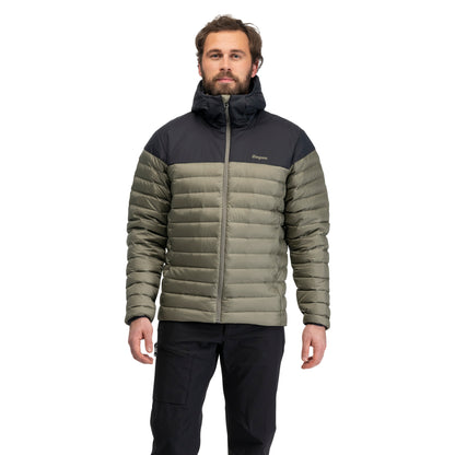 Bergans Lom Light Down Hood Jacket Men Green Mud / Dark Shadow Grey