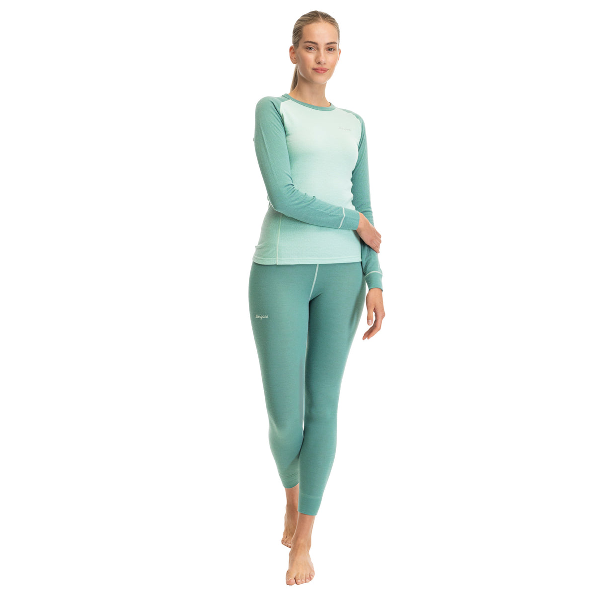Bergans Inner:Dual Merino Tights Women Dark Mint Crush
