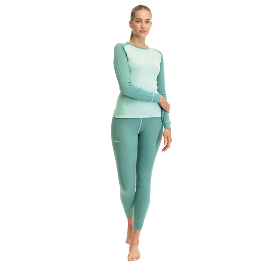 Bergans Inner:Dual Merino Tights Women Dark Mint Crush