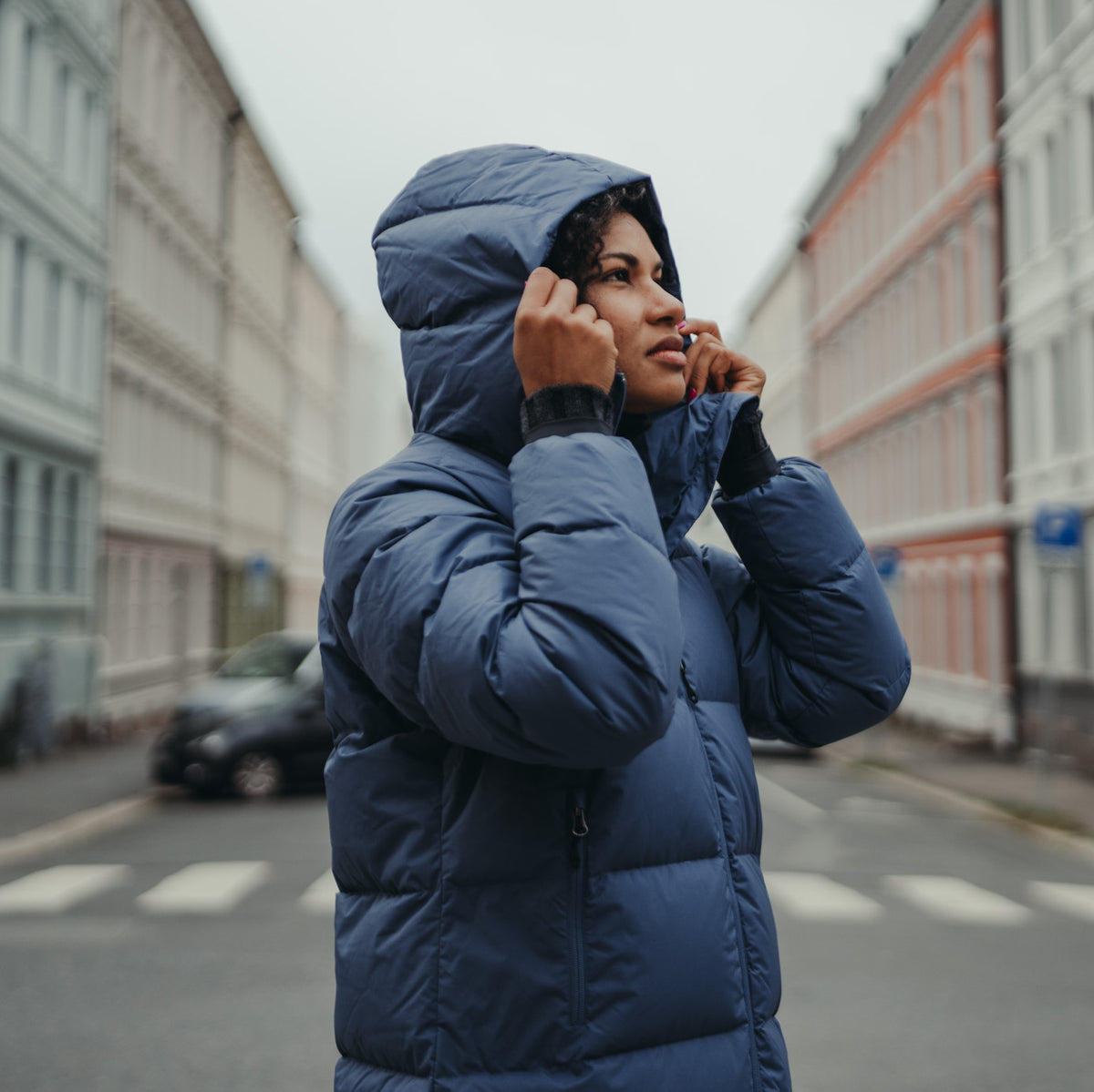 Bergans Oslo Down Long Coat Women Granite Blue
