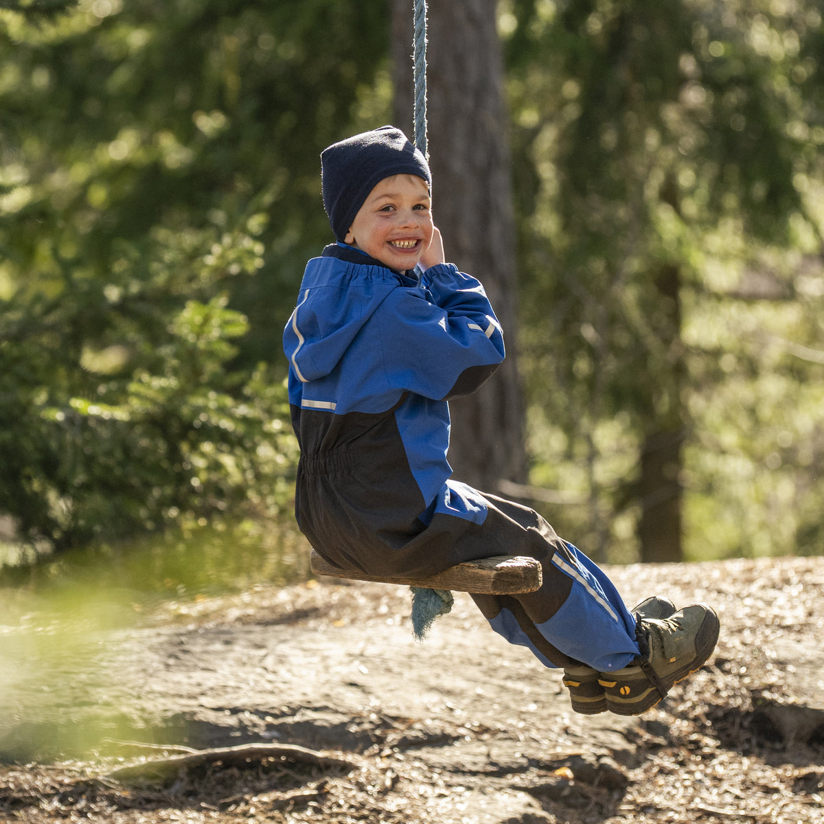 Bergans Lilletind Kids Coverall Olympic Blue / Dark Shadow Grey
