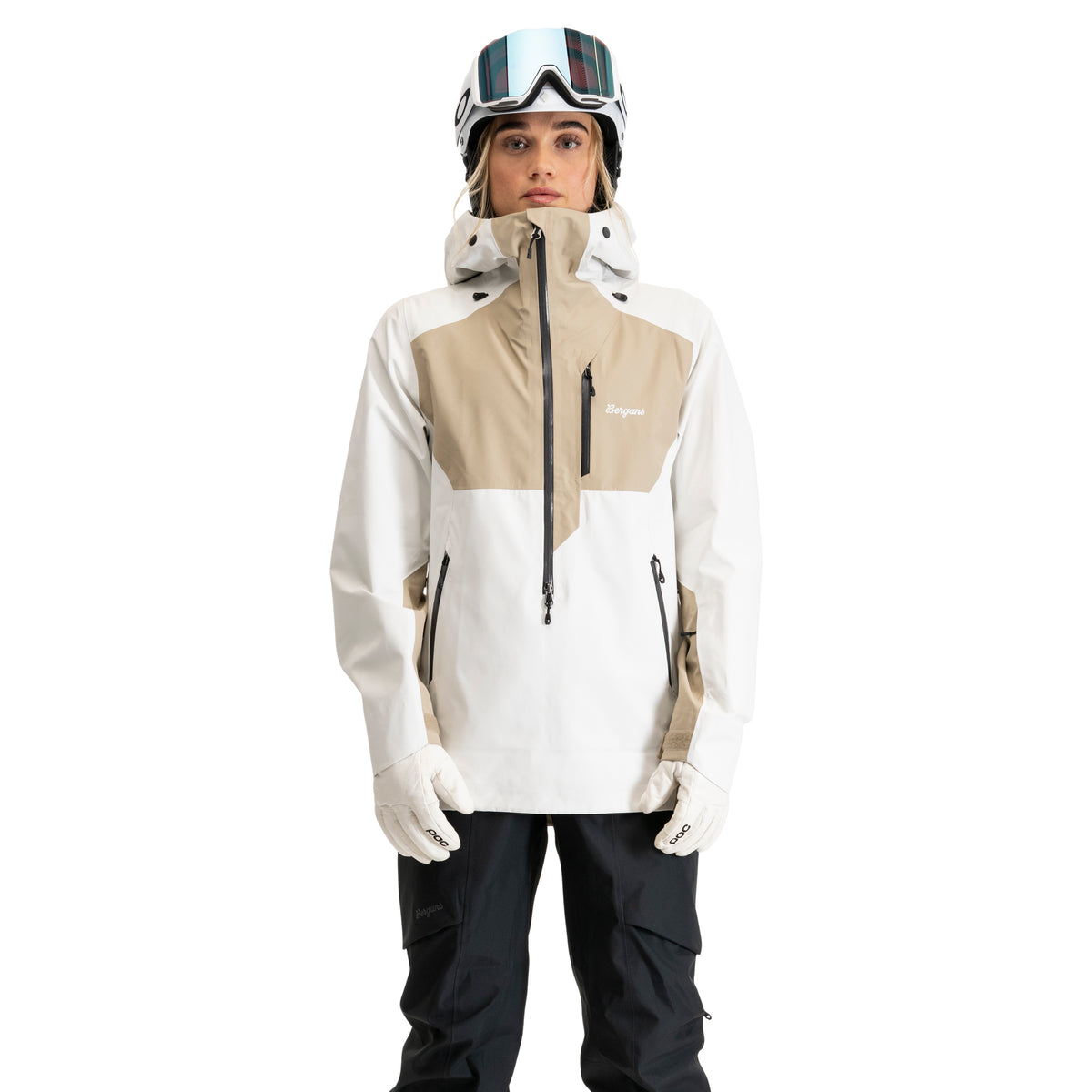 Bergans Oppdal 3L Shell Anorak Unisex Arctic White / Sandstone