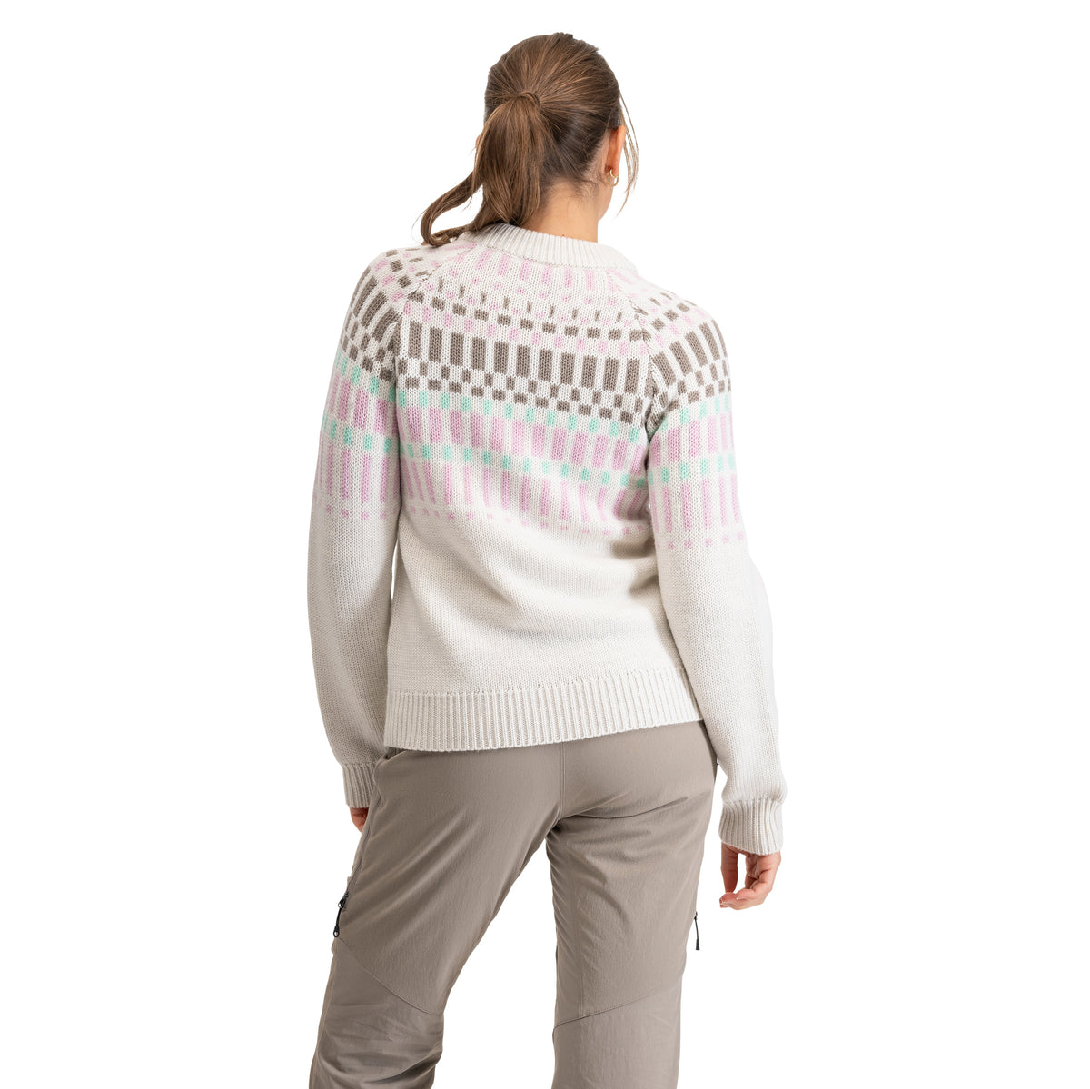 Bergans Nordmarka Merino Jumper Women Vanilla White / Cool Mint