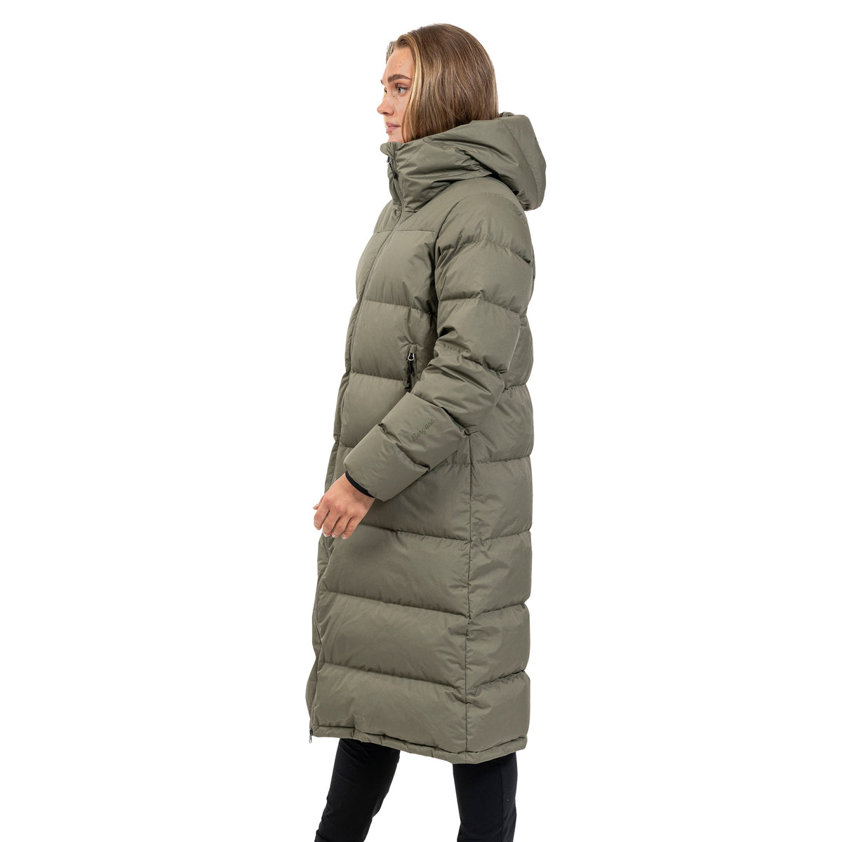 Bergans Oslo Down Long Coat Women Green Mud