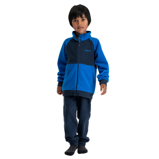 Bergans Lilletind Fleece Set Kids Olympic Blue / Navy Blue