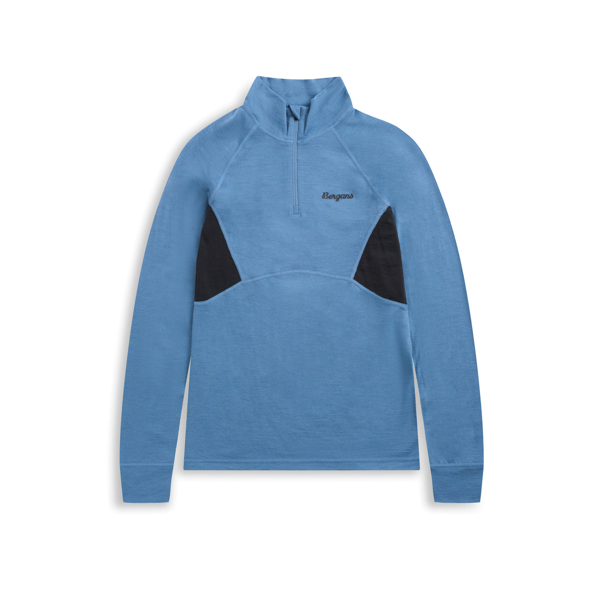 Bergans Inner:Pure Merino Youth Half Zip Elemental Blue/Dark Shadow Grey