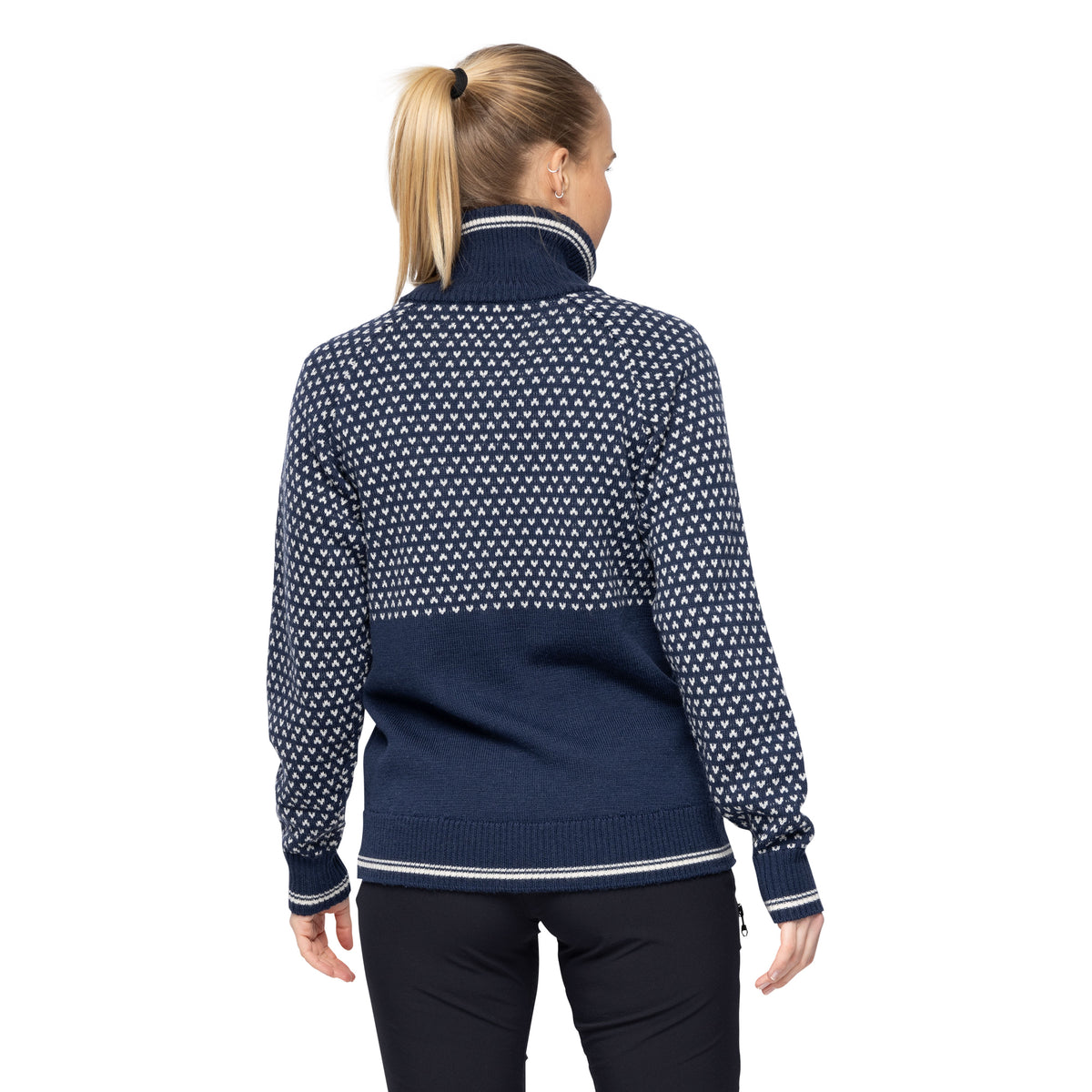 Bergans Alvdal Wool Women Half Zip Navy Blue/Vanilla White