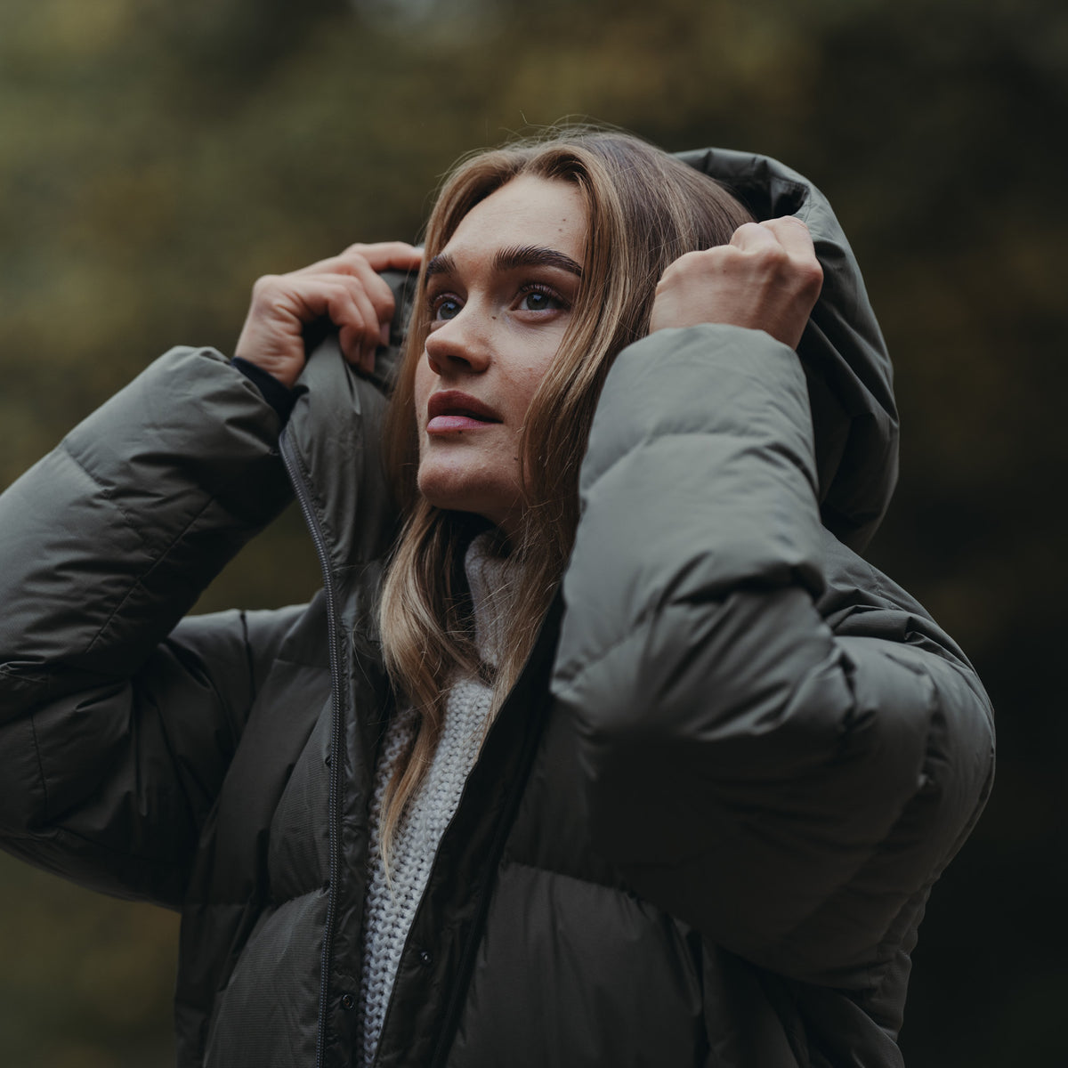 Bergans Oslo Down Long Coat Women Green Mud