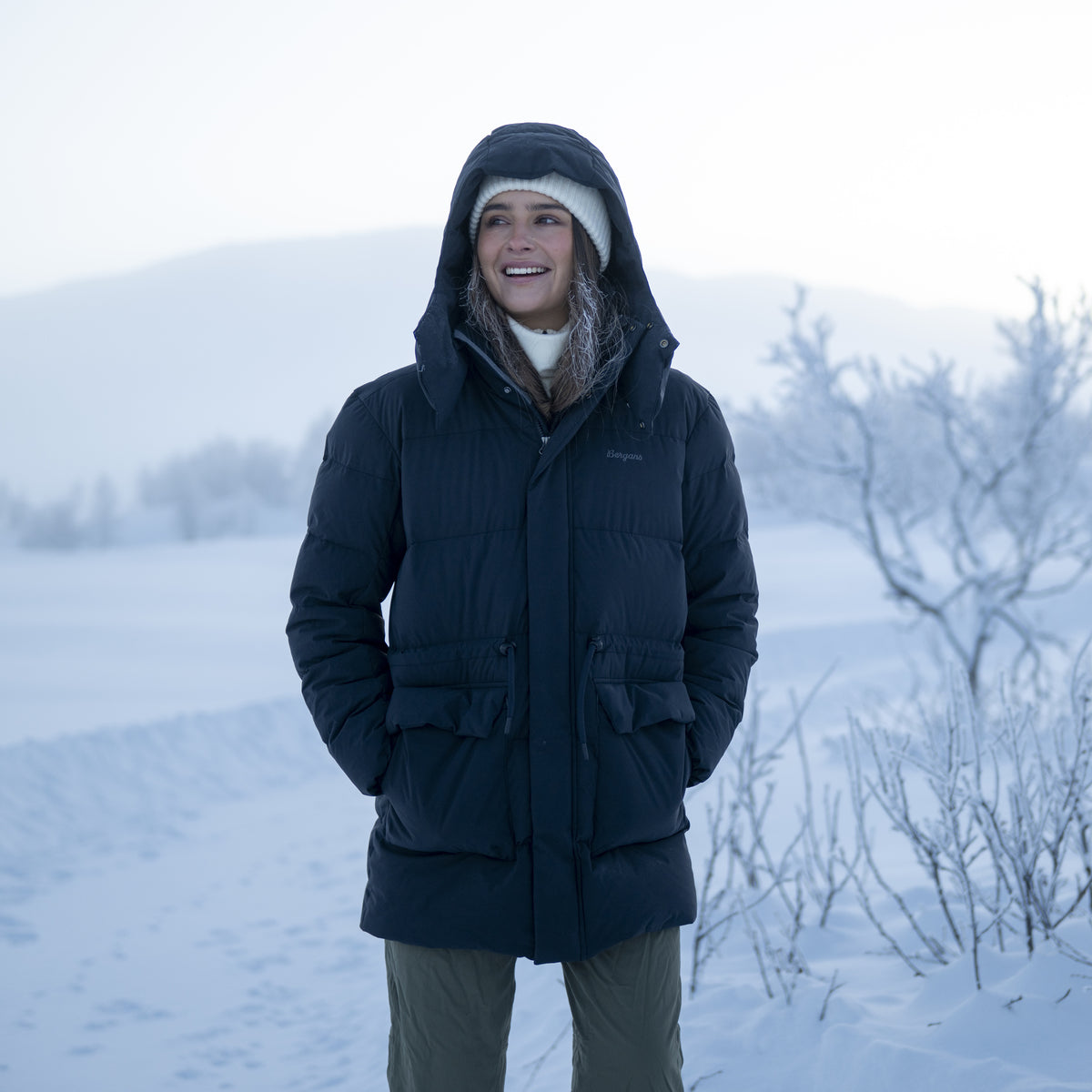 Bergans Dyna Down Hood Jacket Women Dark Shadow Grey