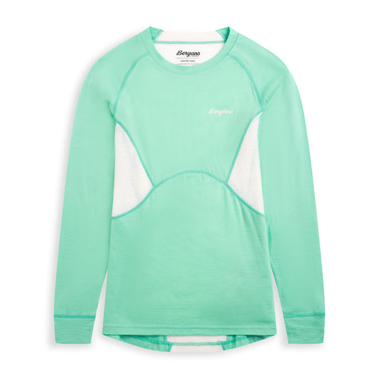 Bergans Inner:Pure Merino Long Sleeve Women Mint Crush / Vanilla White