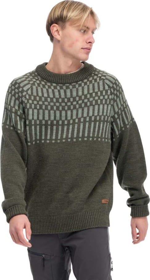 Bergans Nordmarka Merino Jumper Men Dark Green Mud/Light Green Mud