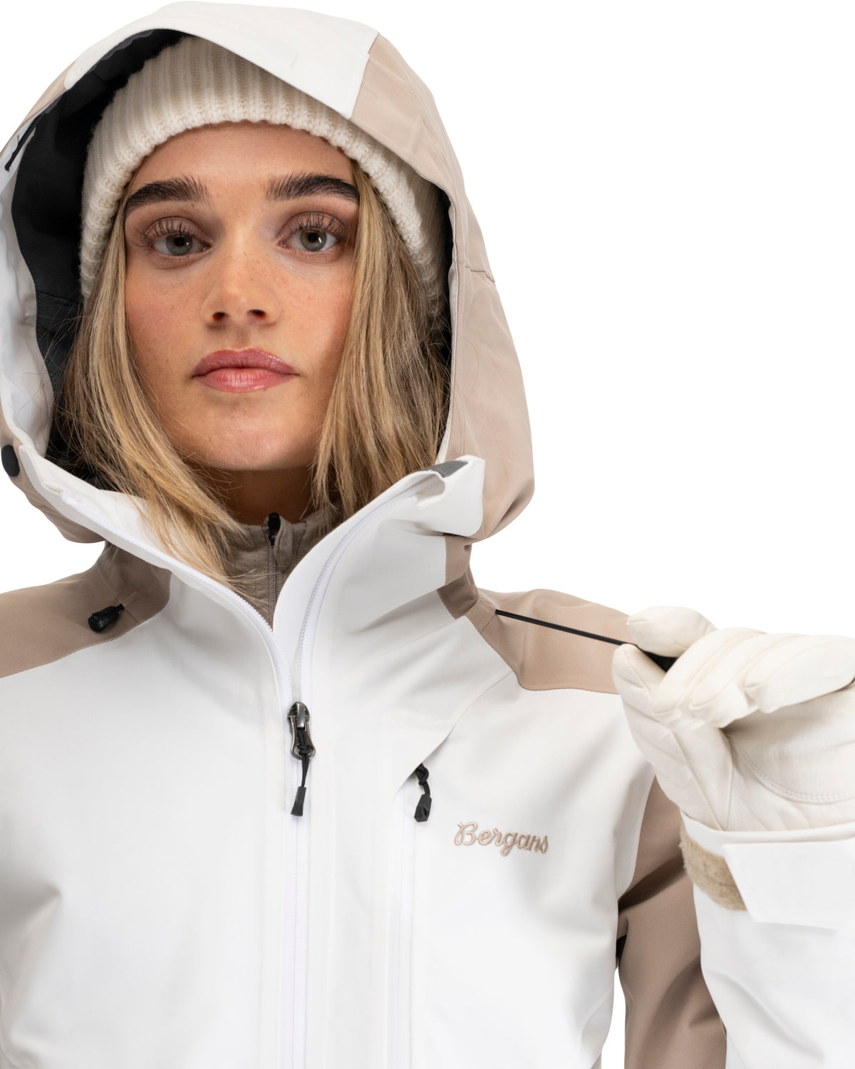 Bergans Oppdal Insulated Shell Jacket Women Arctic White/Sandstone