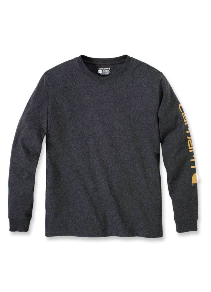 Carhartt Sleeve Logo T-Shirt L/S Carbon Heather - NatureLife