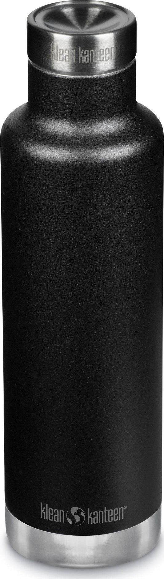 Klean Kanteen Isolerad Classic 750ml med Pour Through Kork Vattenflaska Svart - NatureLife