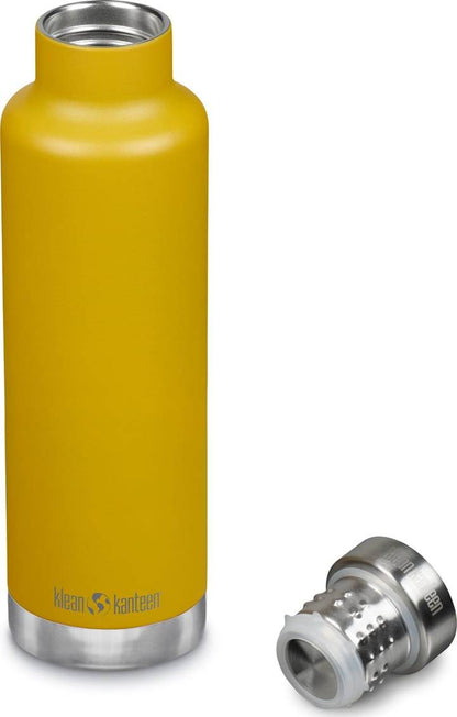 Klean Kanteen Isolerad Classic 750ml med Pour Through Kork Vattenflaska Marigold - NatureLife