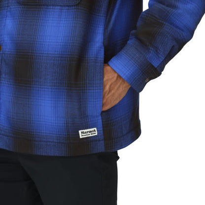 Marmot Men's Ridgefield Sherpa Flannel Shirt Jacket Oxide Blue