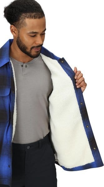 Marmot Men's Ridgefield Sherpa Flannel Shirt Jacket Oxide Blue