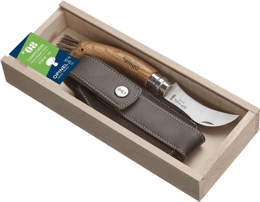 Opinel N08 Mushroom Oak + Sheath / Svampkniv & hölster - NatureLife