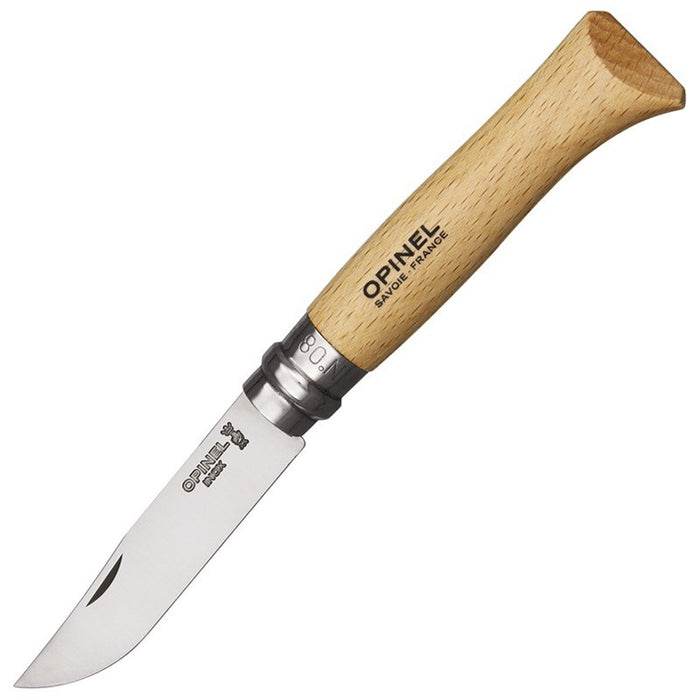 Opinel Blister N08 Beech Stainless Steel - NatureLife