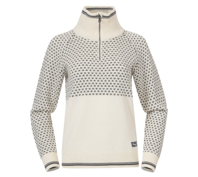 Bergans Alvdal Wool Women Half Zip Vanilla White/Solid Dark Grey
