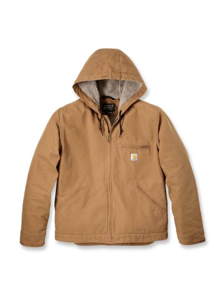 Carhartt Washed Duck Sherpa Lined Jacket Brown - NatureLife