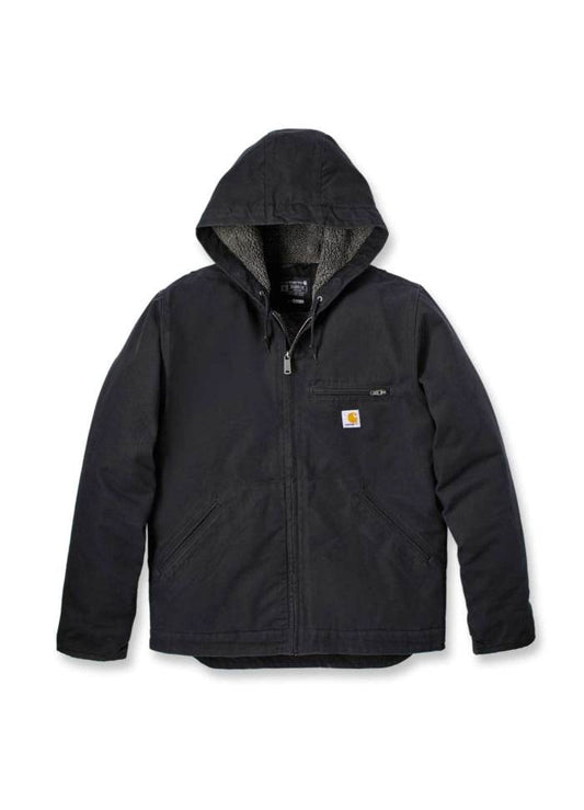Carhartt Washed Duck Sherpa Lined Jacket Black - NatureLife