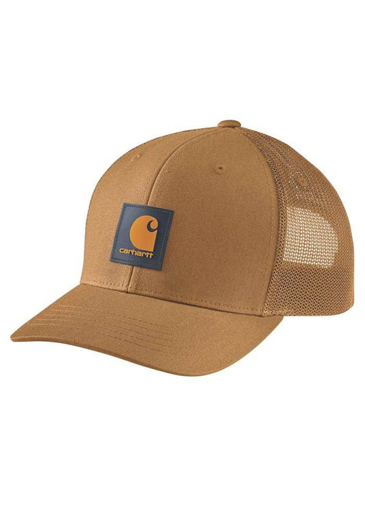 Carhartt Twill Mesh-Back Logo Patch Cap Brown/Honeycomb - NatureLife